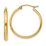 Kép betöltése a galériamegjelenítőbe: 14K Yellow Gold 25mmx2.75mm Classic Round Hoop Earrings
