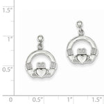 Load image into Gallery viewer, 14k White Gold Celtic Claddagh Post Push Back Earrings
