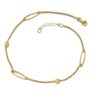 14k Yellow Gold Anklet 10 Inch with Extender