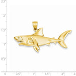 將圖片載入圖庫檢視器 14k Yellow Gold Large Shark 3D Pendant Charm - [cklinternational]
