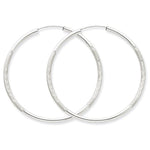 Load image into Gallery viewer, 14K White Gold 42mm Satin Textured Round Endless Hoop Earrings
