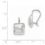 Charger l&#39;image dans la galerie, 14k White Gold Square Button 10mm Kidney Wire Button Earrings
