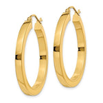Carica l&#39;immagine nel visualizzatore di Gallery, 14K Yellow Gold 29mm Square Tube Round Hollow Hoop Earrings
