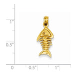 Indlæs billede til gallerivisning 14k Yellow Gold Fishbone 3D Pendant Charm
