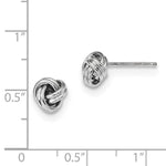 Lade das Bild in den Galerie-Viewer, 14k White Gold Classic Polished Love Knot Stud Post Earrings
