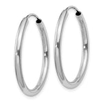 Load image into Gallery viewer, 14K White Gold 22mm x 2mm Round Endless Hoop Earrings
