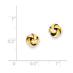 14k Yellow Gold Classic Love Knot Stud Post Earrings