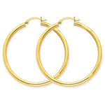 Lataa kuva Galleria-katseluun, 14K Yellow Gold 45mm x 3mm Lightweight Round Hoop Earrings
