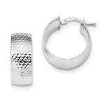 Load image into Gallery viewer, 14K White Gold Modern Contemporary Round Hoop Earrings
