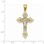 Carica l&#39;immagine nel visualizzatore di Gallery, 14k Gold Two Tone INRI Crucifix Cross Pendant Charm - [cklinternational]
