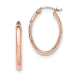 Afbeelding in Gallery-weergave laden, 14K Rose Gold 23x16x2.75mm Classic Oval Hoop Earrings
