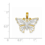 Cargar imagen en el visor de la galería, 14k Yellow Gold and Rhodium Butterfly Pendant Charm
