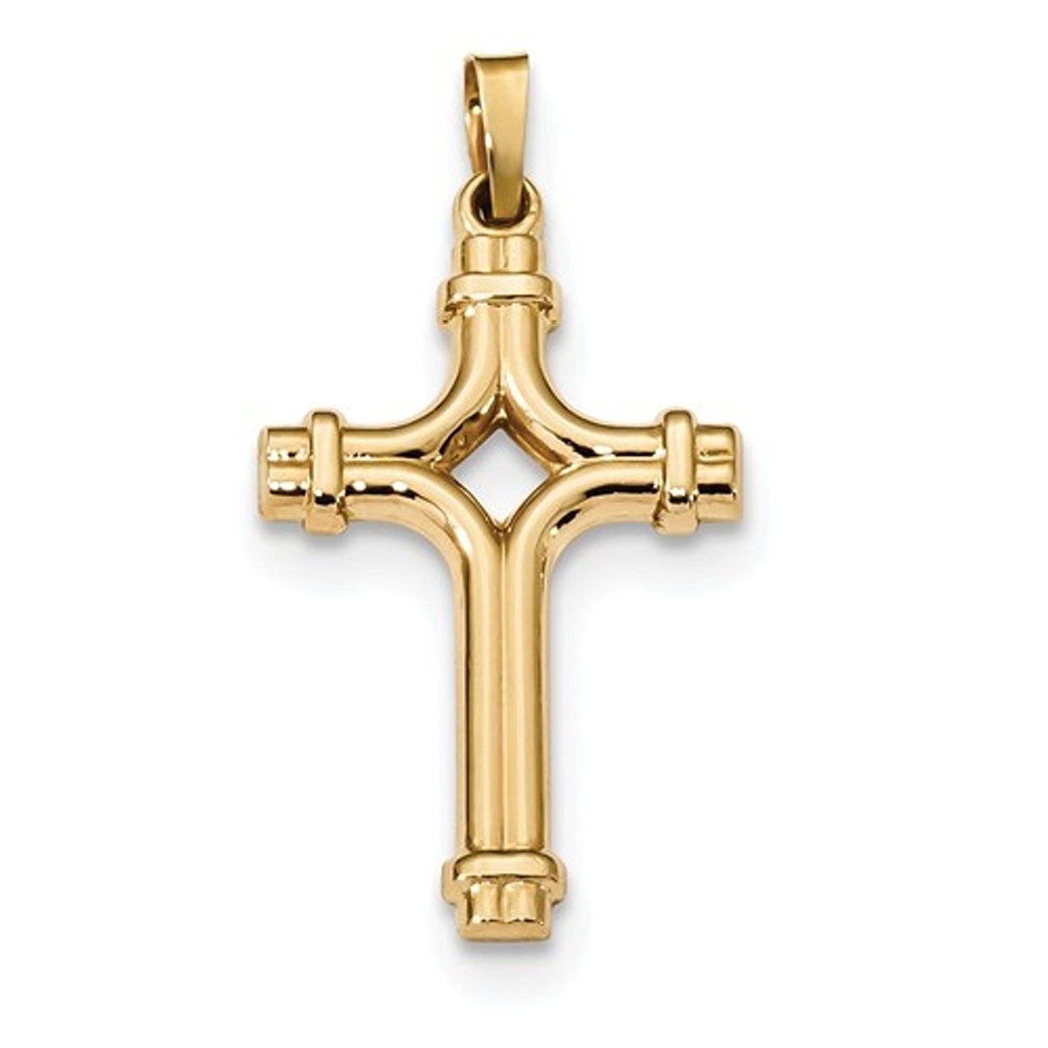 14k Yellow Gold Fancy Latin Cross Pendant Charm