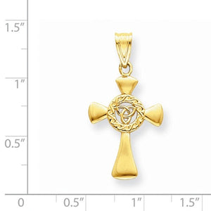 14k Yellow Gold Celtic Cross Pendant Charm - [cklinternational]