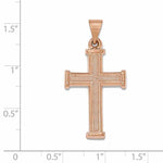 Afbeelding in Gallery-weergave laden, 14k Rose Gold Brushed Polished Latin Cross Pendant Charm

