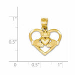 Carregar imagem no visualizador da galeria, 14k Yellow Gold Claddagh Heart Pendant Charm - [cklinternational]

