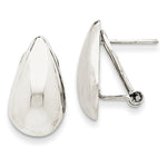 Load image into Gallery viewer, 14k White Gold Polished Teardrop Omega Clip Back Earrings
