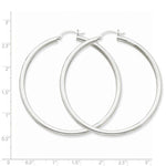 Indlæs billede til gallerivisning 14K White Gold 55mm x 3mm Classic Round Hoop Earrings
