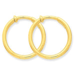 Kép betöltése a galériamegjelenítőbe: 14K Yellow Gold 25mm x 2.5mm Non Pierced Round Hoop Earrings
