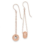 Load image into Gallery viewer, 14k Rose Gold Donut French Hook Dangle Earrings
