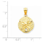 Afbeelding in Gallery-weergave laden, 14k Yellow Gold Sand Dollar Pendant Charm
