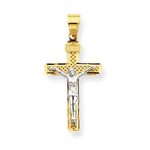 Załaduj obraz do przeglądarki galerii, 14k Gold Two Tone INRI Crucifix Cross Pendant Charm - [cklinternational]

