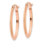 Load image into Gallery viewer, 14k Rose Gold 25mm x 17mm 2mm Oval Hoop Earrings

