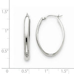 Ladda upp bild till gallerivisning, 14k White Gold Classic Oval Hoop Earrings
