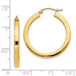 Load image into Gallery viewer, 14K Yellow Gold 29mm Square Tube Round Hollow Hoop Earrings
