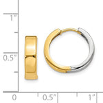 Carregar imagem no visualizador da galeria, 14k Gold Two Tone Classic Hinged Hoop Huggie Earrings
