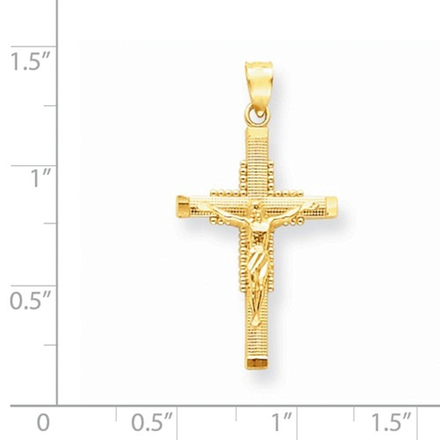 14k Yellow Gold Crucifix Cross Pendant Charm - [cklinternational]