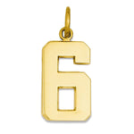 Afbeelding in Gallery-weergave laden, 14k Yellow Gold Number 6 Six Pendant Charm
