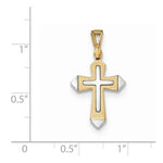 Afbeelding in Gallery-weergave laden, 14k Gold Two Tone Passion Cross Flat Back Pendant Charm

