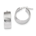 Charger l&#39;image dans la galerie, 14K White Gold 19mmx18mmx8mm Modern Contemporary Round Hoop Earrings
