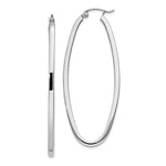Charger l&#39;image dans la galerie, 14k White Gold Classic Large Oval Hoop Earrings

