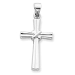 Load image into Gallery viewer, 14k White Gold Cross Polished 3D Hollow Pendant Charm
