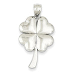 Load image into Gallery viewer, 14k White Gold Good Luck Four Leaf Clover Pendant Charm
