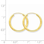 Charger l&#39;image dans la galerie, 14K Yellow Gold 18mm Satin Textured Round Endless Hoop Earrings
