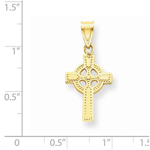 14k Yellow Gold Celtic Cross Pendant Charm - [cklinternational]
