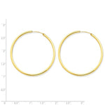 Загрузить изображение в средство просмотра галереи, 14K Yellow Gold 40mm x 2mm Round Endless Hoop Earrings
