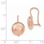 將圖片載入圖庫檢視器 14k Rose Gold Round Button 12mm Kidney Wire Button Earrings
