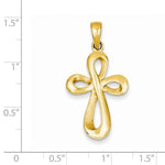 Load image into Gallery viewer, 14k Yellow Gold Figure 8 Cross Pendant Charm - [cklinternational]

