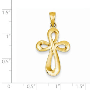 14k Yellow Gold Figure 8 Cross Pendant Charm - [cklinternational]