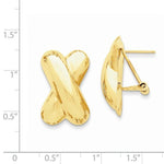 이미지를 갤러리 뷰어에 로드 , 14k Yellow Gold Classic Modern X Omega Clip Back Earrings
