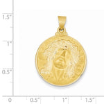 Afbeelding in Gallery-weergave laden, 14k Yellow Gold Jesus Face Medal Hollow Pendant Charm
