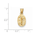 Load image into Gallery viewer, 14k Yellow Gold Corpus Crucified Christ Oval Pendant Charm
