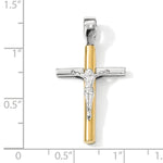 Kép betöltése a galériamegjelenítőbe: 14k Gold Two Tone Cross Crucifix Pendant Charm

