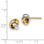 Afbeelding in Gallery-weergave laden, 14k Gold Two Tone Classic Love Knot Stud Post Earrings

