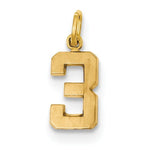 Lataa kuva Galleria-katseluun, 14k Yellow Gold Number 3 Three Pendant Charm
