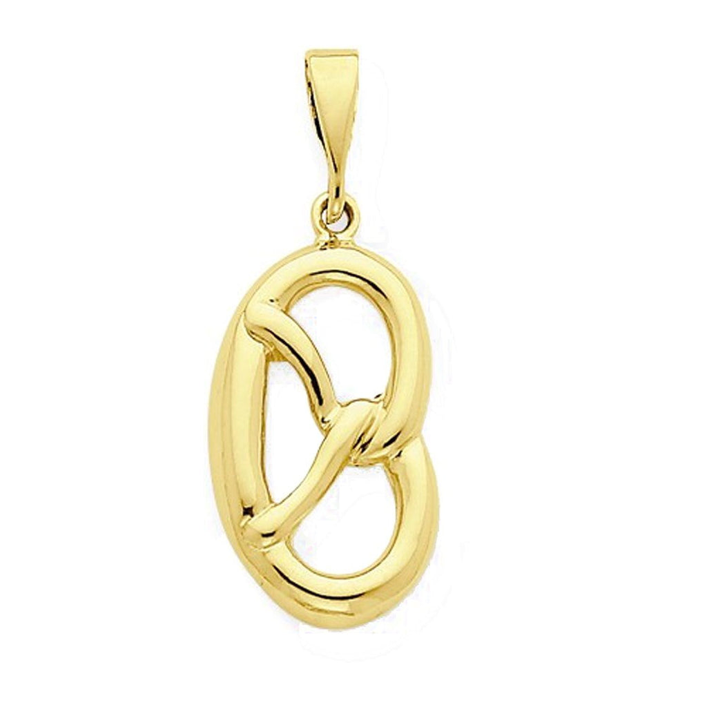 14k Yellow Gold Pretzel Open Back Pendant Charm - [cklinternational]